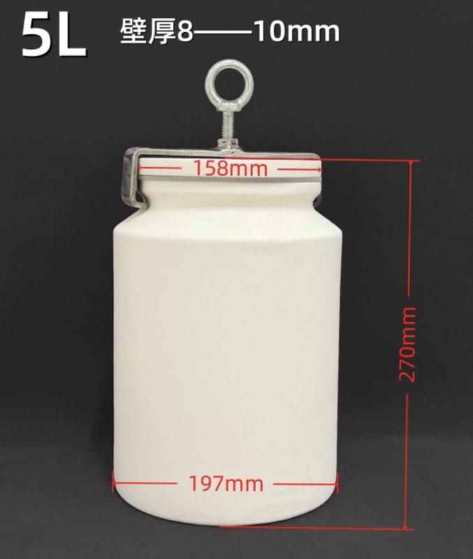  Horizontal Roll Type Alumina Corundum Grinding Jar with Mounting Fixture