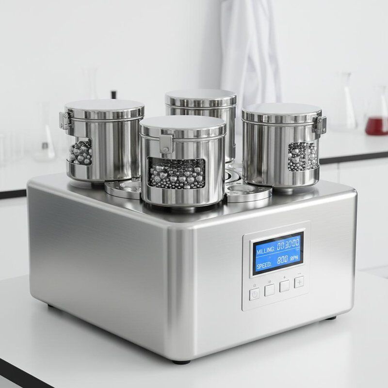 Laboratuvar Numune Öğütme İçin 1µm Nihai İncelik ve 50ml/100ml/250ml Kavanoz Hacimli Paslanmaz Çelik Gezegenli Bilyalı Değirmen
