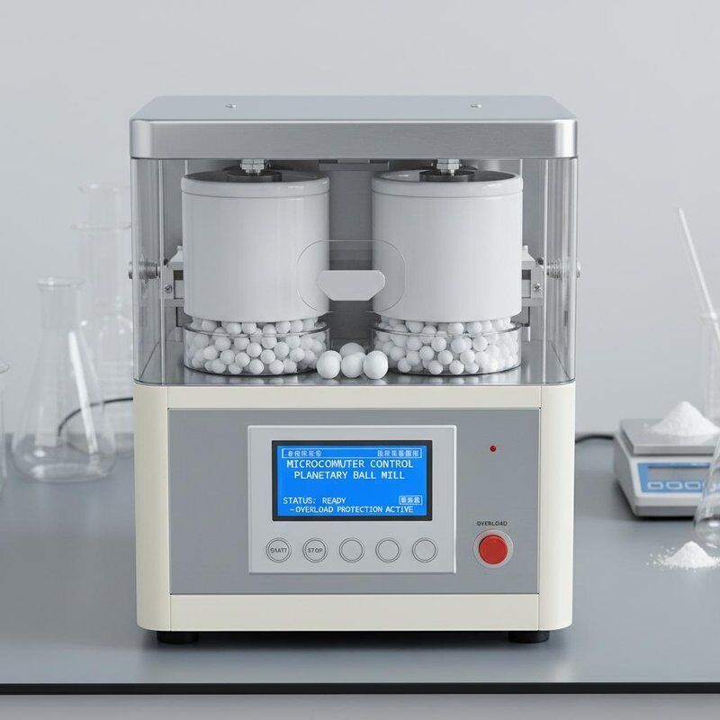 Controle de microcomputador com ecrã LCD Moinho planetário de bolas com bolas de moagem de óxido de zircônio e proteção contra sobrecarga para uso laboratorial